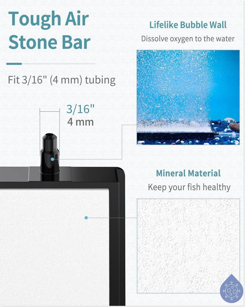 8 Inch Air Stone Bar Micro Bubble Diffuser Release Tool with Suction Cup Clip Ac