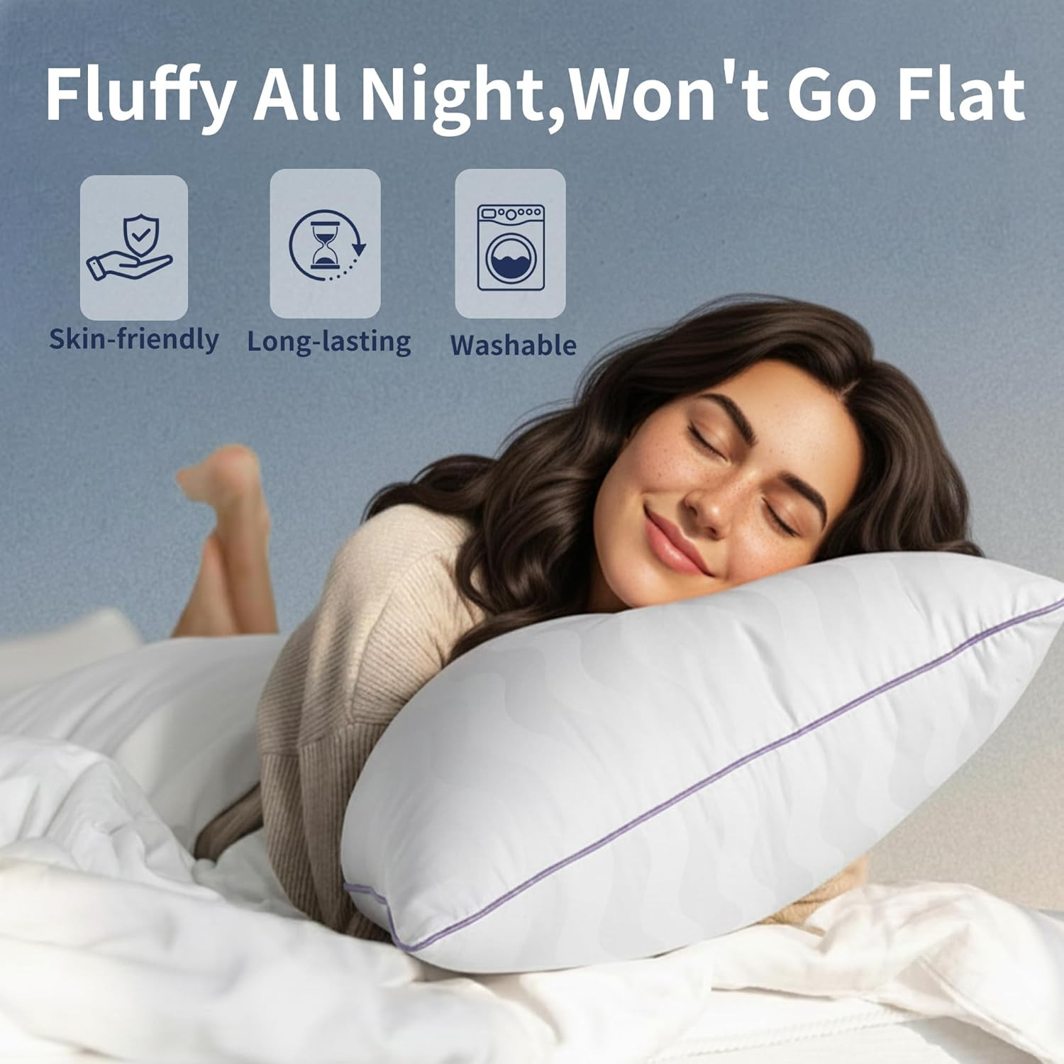 King Size Pillows Set of 2 - Hotel Collection Bed Pillows with down Alternative