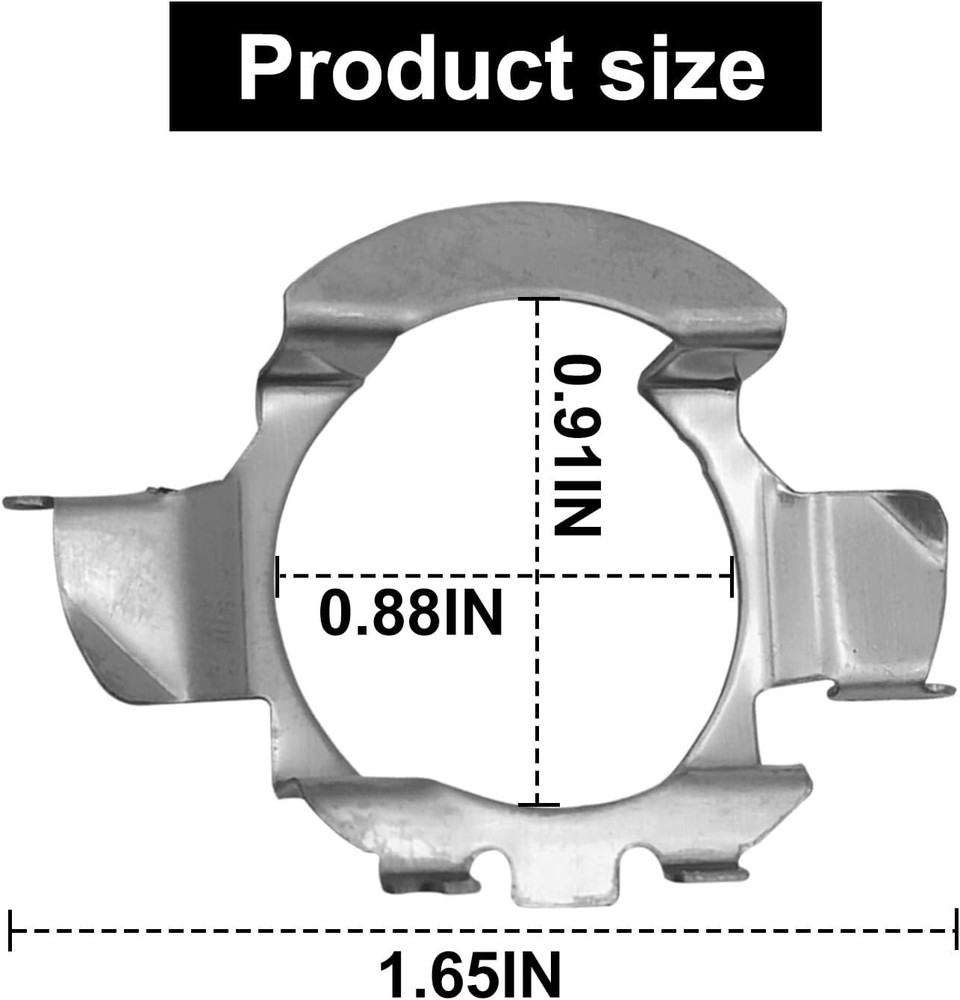 Effortless H7 LED Headlamp Installation with Adapter Retainers - 2 Pack