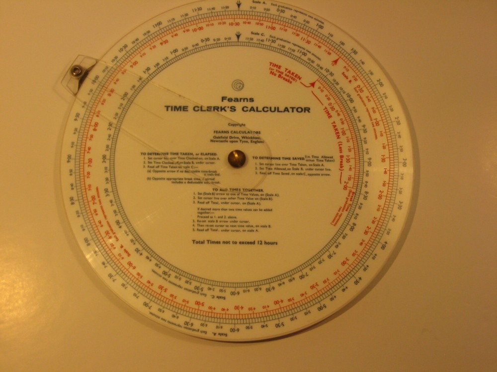 Fearns Time Clerk's Calculator Circular