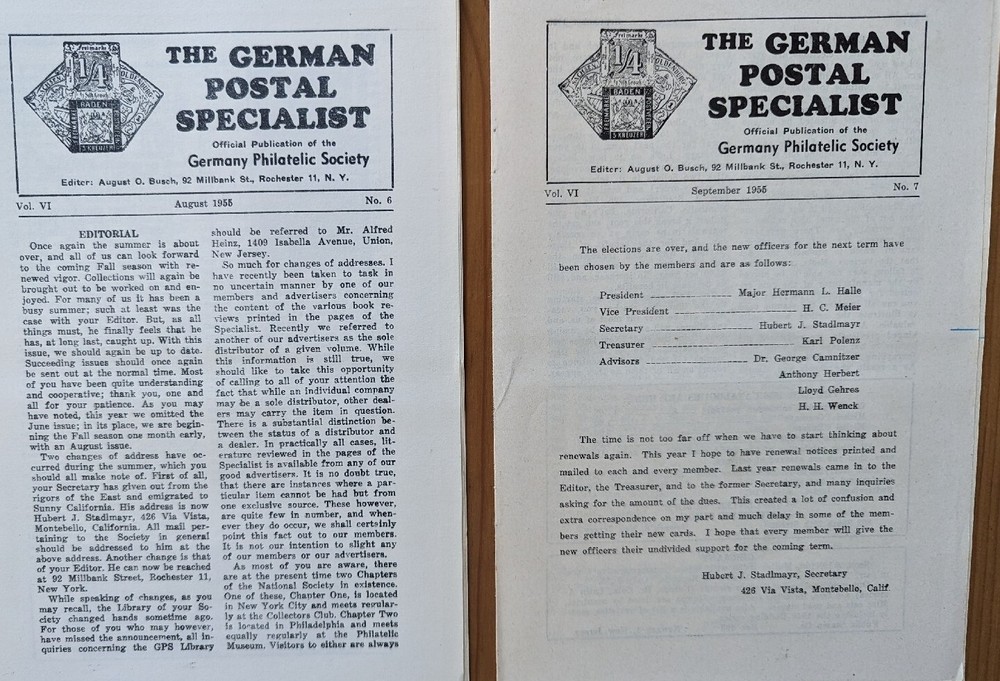 Two German Postal Specialists Aug Sept 1955 WWII Anti-Communist Fieldpost Surtax