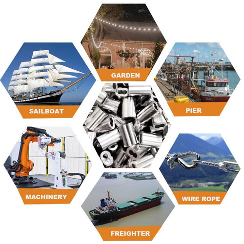 200 Pcs Aluminum Crimping Loop Sleeve 1/16",Cable Crimp Ferrules for Wire...