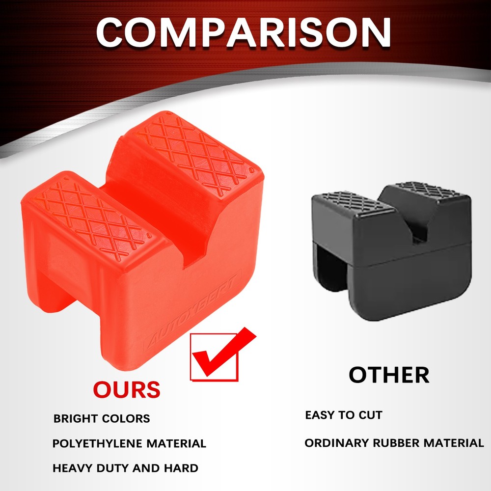 2xCar Axle Jack Pad Lifting Stand Pad Adapter Frame Rail Protector Polyethylene
