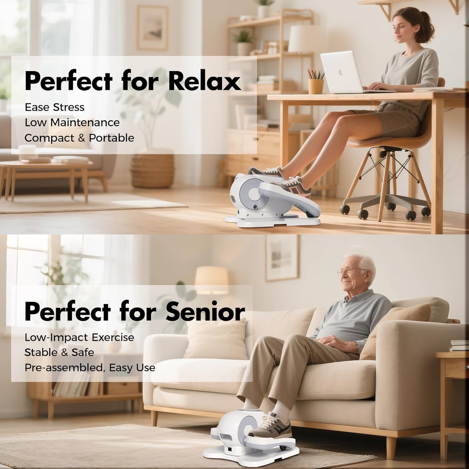 Under Desk Elliptical Machine, Leg Exerciser as Seen on TV While Sitting for Sen