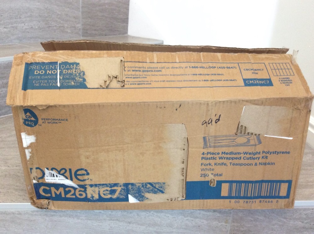 Dixie CM26NC7 Wrapped Tableware Fork/Knife/Spoon/Napkin White 250 Pack