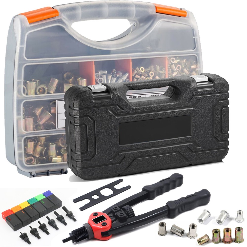 1510PC Rivet Nut Gun Kit Rivnut Setting Tools Nut Setter Tool Hand Blind Riveter