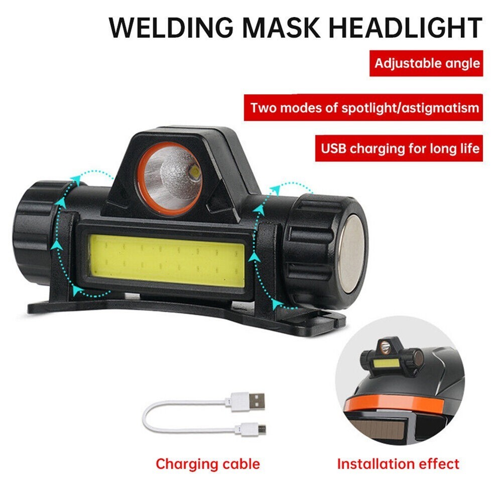 Automatic Dimming Headlight For Welding Helmet USB Charging Dual-Purpose Light