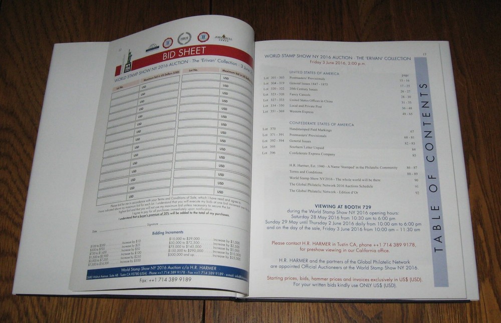 World Stamp Show NY 2016 Auction The 'Erivan' Collection book