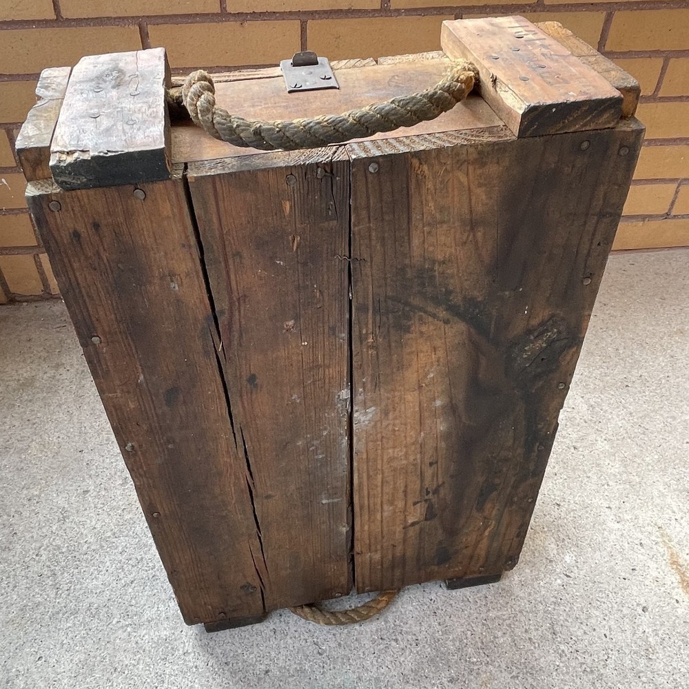 U.S. WWII World War Dated Haversack Demolition Explosive Wood Crate / Box & Lid
