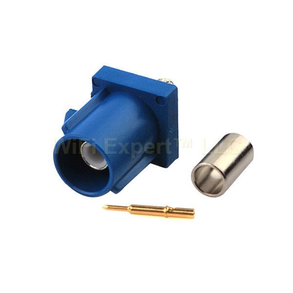 Fakra C Male Blue Crimp Solder Connector for Car GPS Antenna RG316 RG174 USA