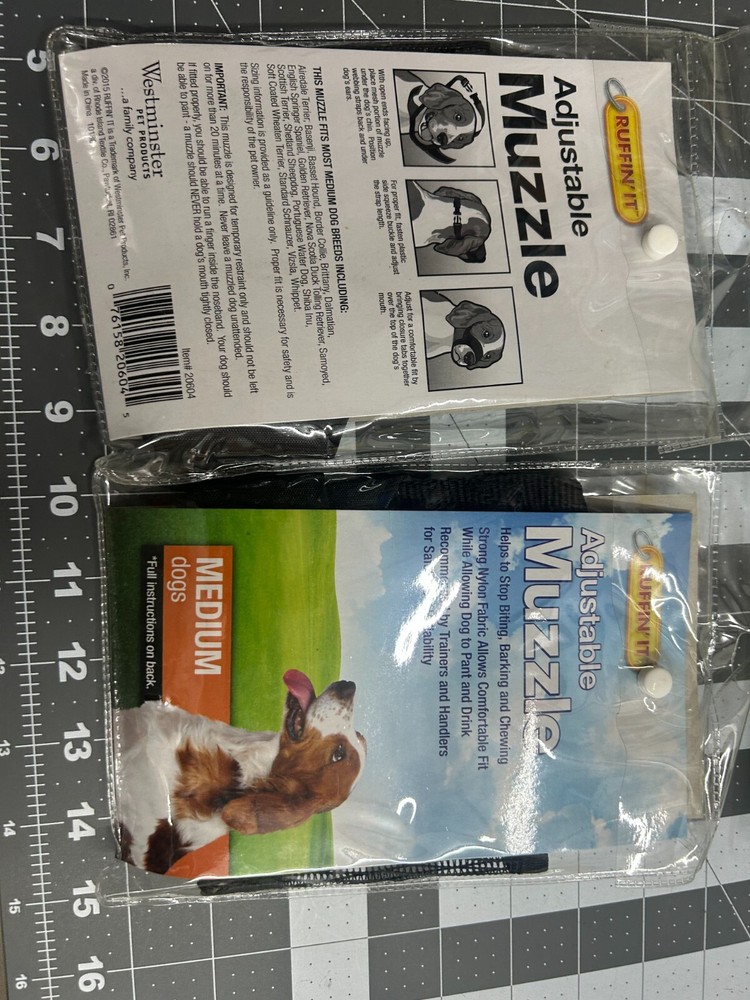NOS 4-pack lot Westminster Ruffin' it Adjustable Dog Muzzle Medium & Small