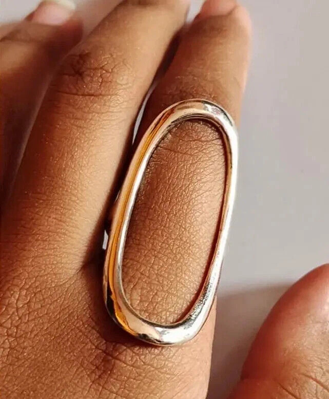 Large Open Oval Ring, Oval Karma Ring, Simple Oval Ring, Circle Ring,