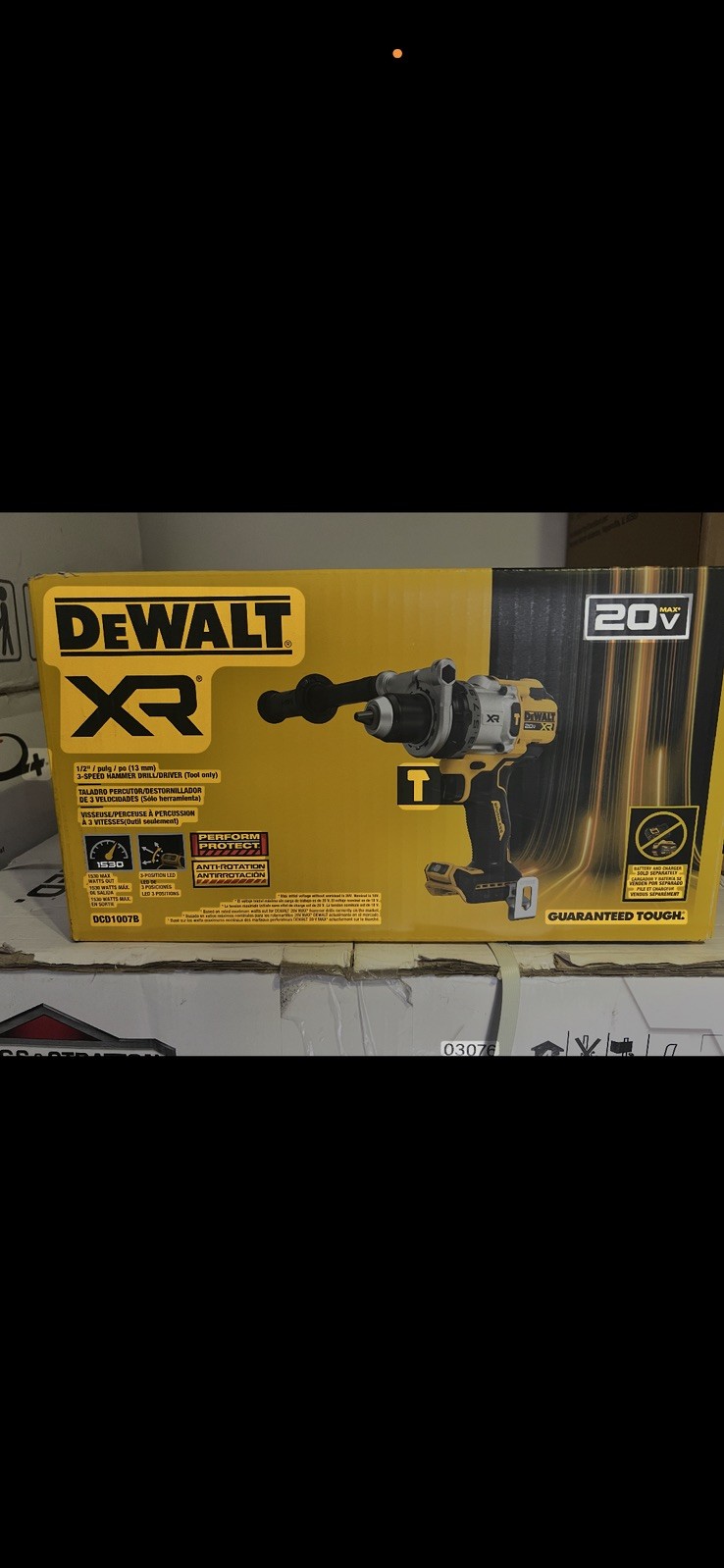 DeWALT DCD1007B 20V Cordless 3-Speed Brushless Hammer Drill Driver 20 Volt XR