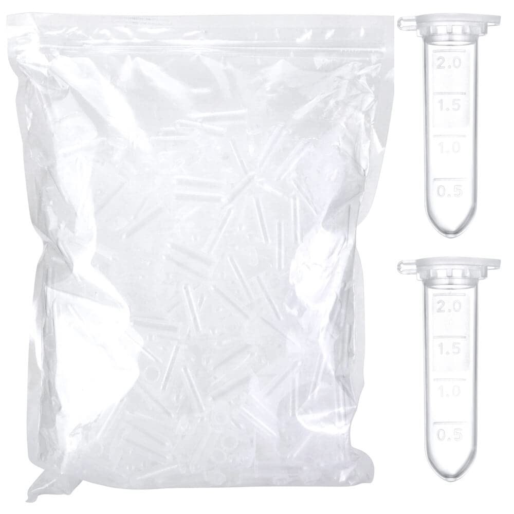 2ml Microcentrifuge Tubes 100pcs, EO Sterilized Plastic Small Vials with Caps fo