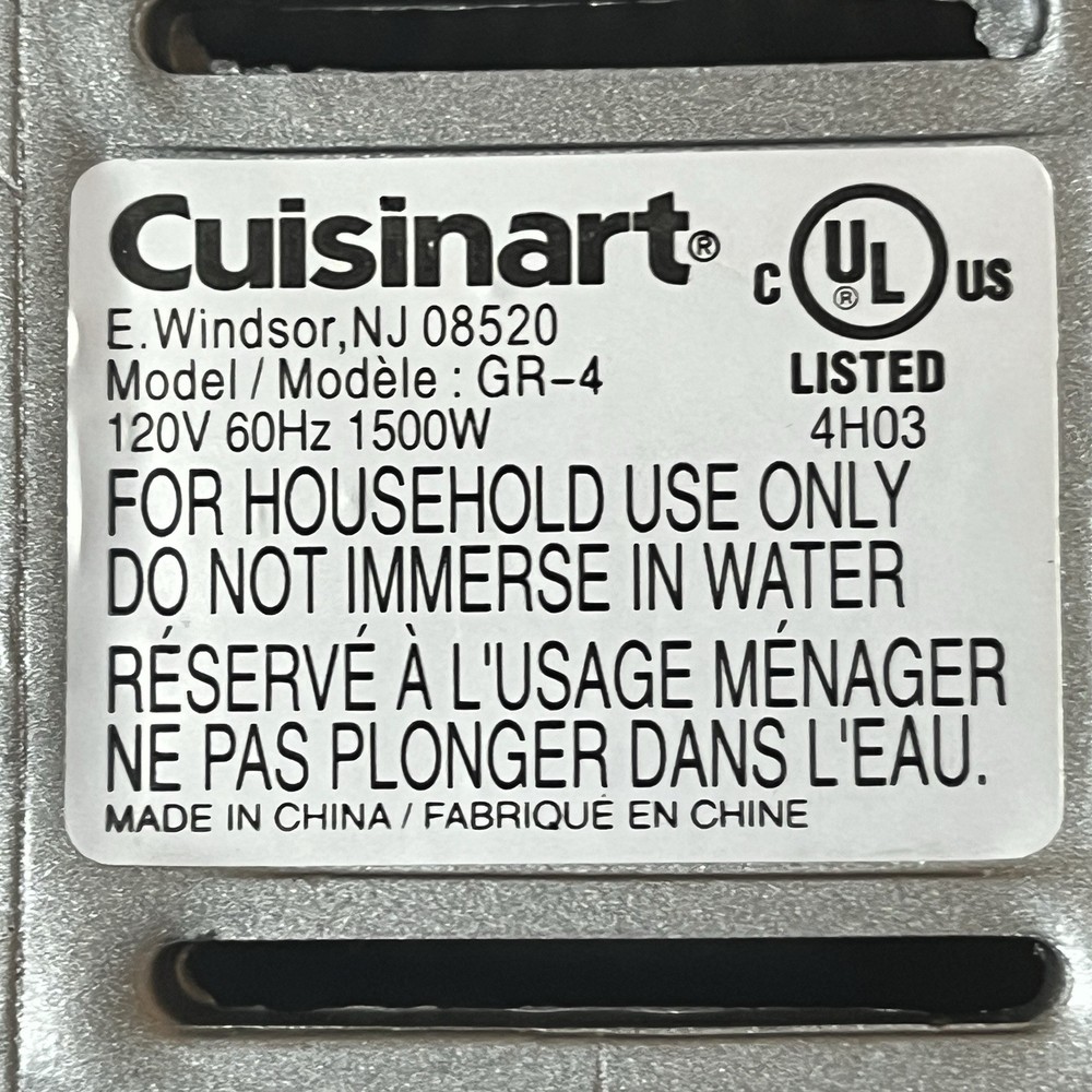 Cuisinart Griddler GR-4 Lower Heating Element Assembly W/ Screws & Heat Shield