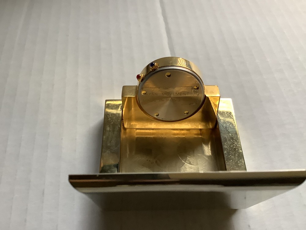 Vintage Quartz Brass Desk Clock