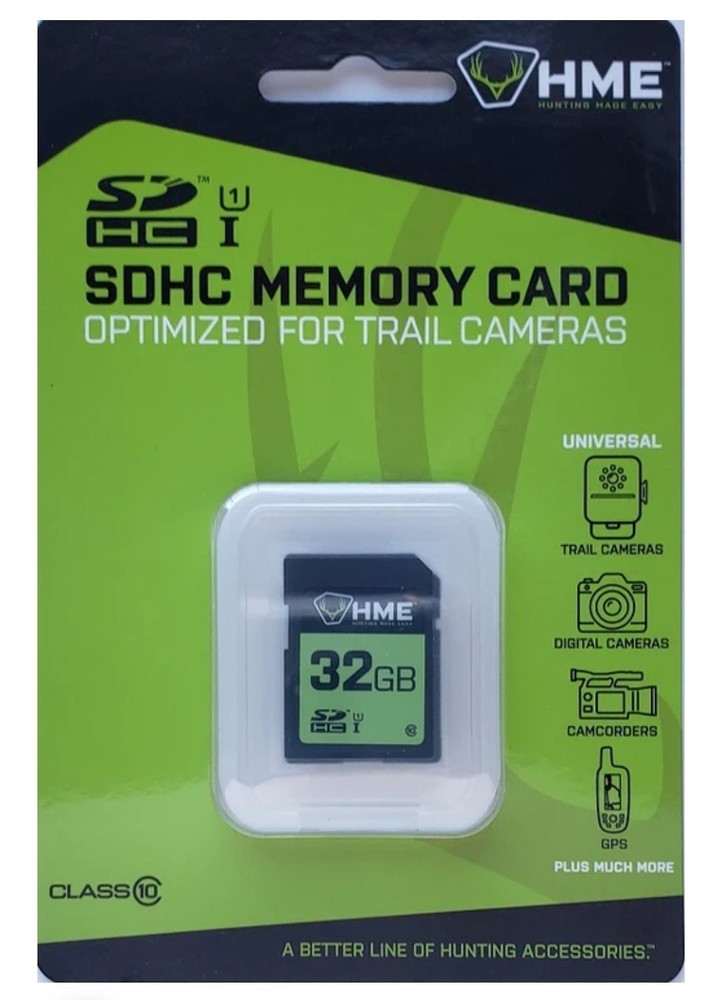 HME 32GB SDHC Memory Card for Trail Cameras Optimized for Universal Use