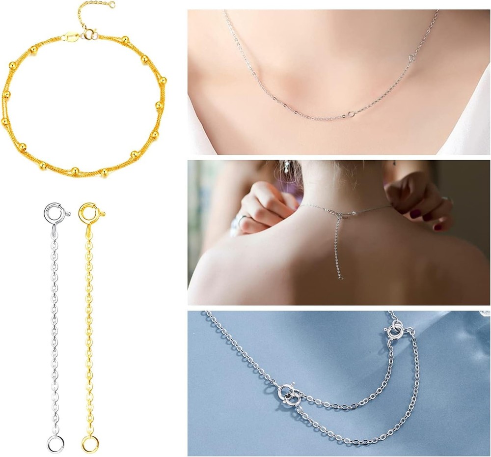 3 Pcs 925 Sterling Silver Necklace Extender
