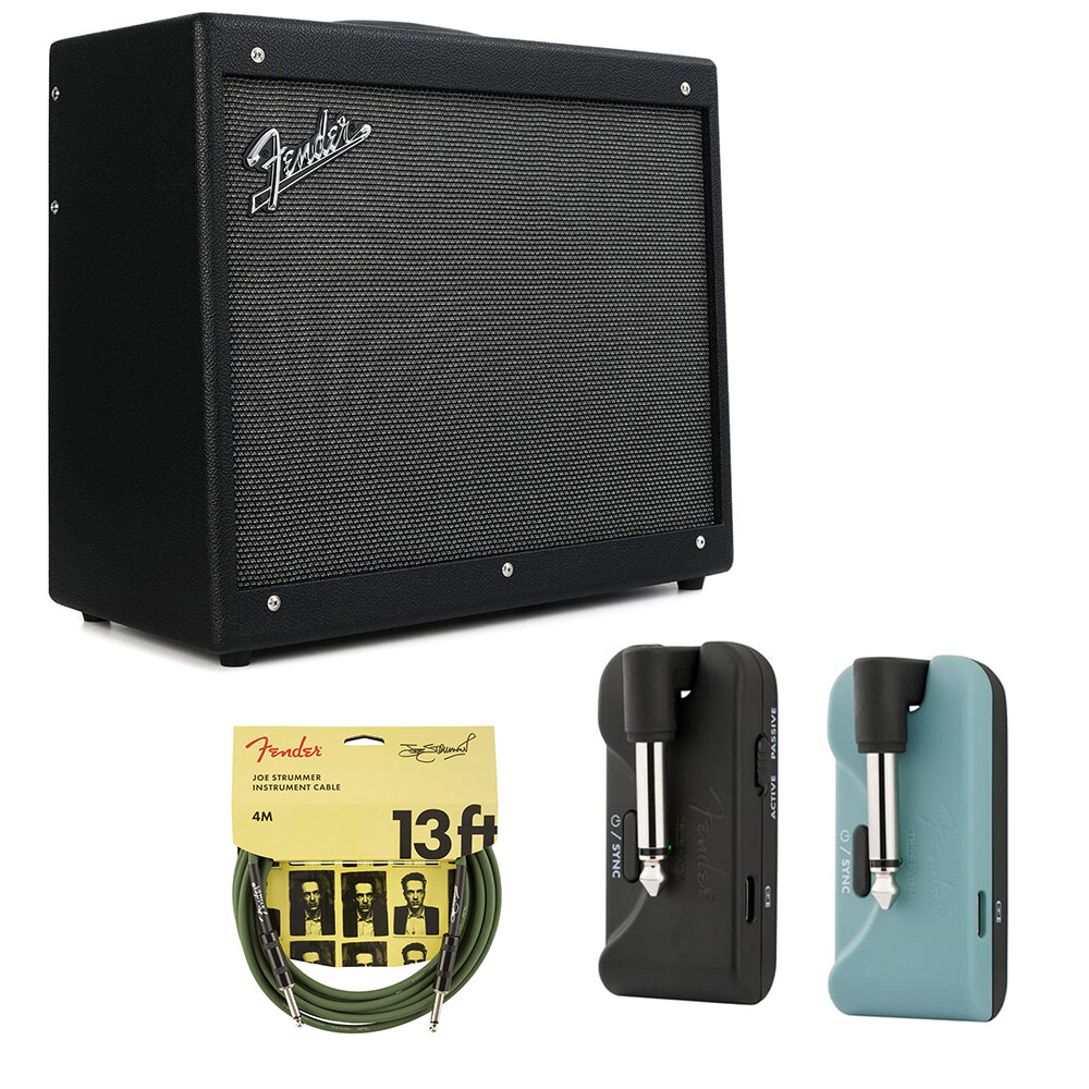 Fender Mustang GTX100 Guitar Amp Bundle with Wireless System & Instrument Cable