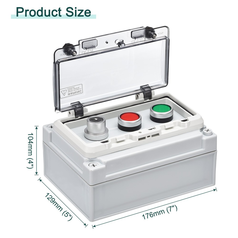 IP67 Push Button Box ABS Green Button Lock Button Selector Switch