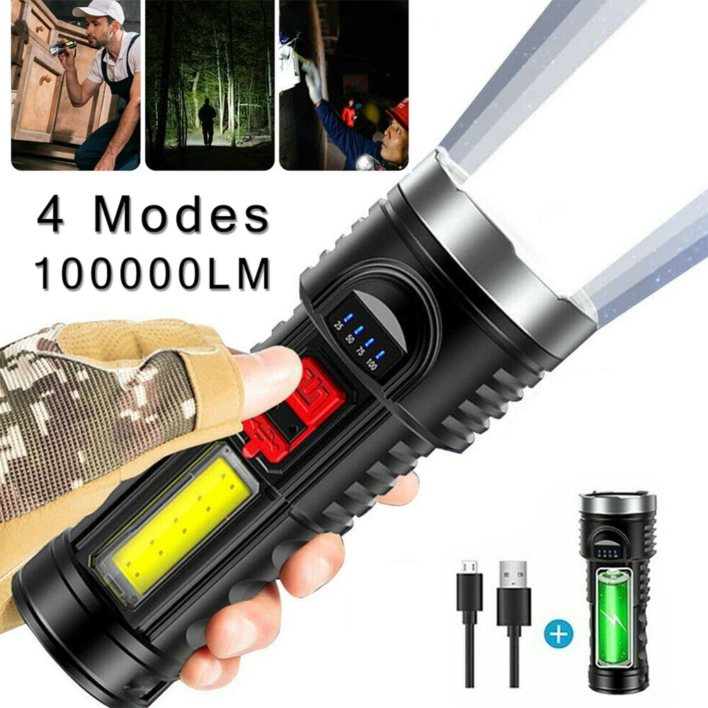 2pcs LED Headlamp Headlight 100000LM Flashlight Torch Light USB Rechargeable US