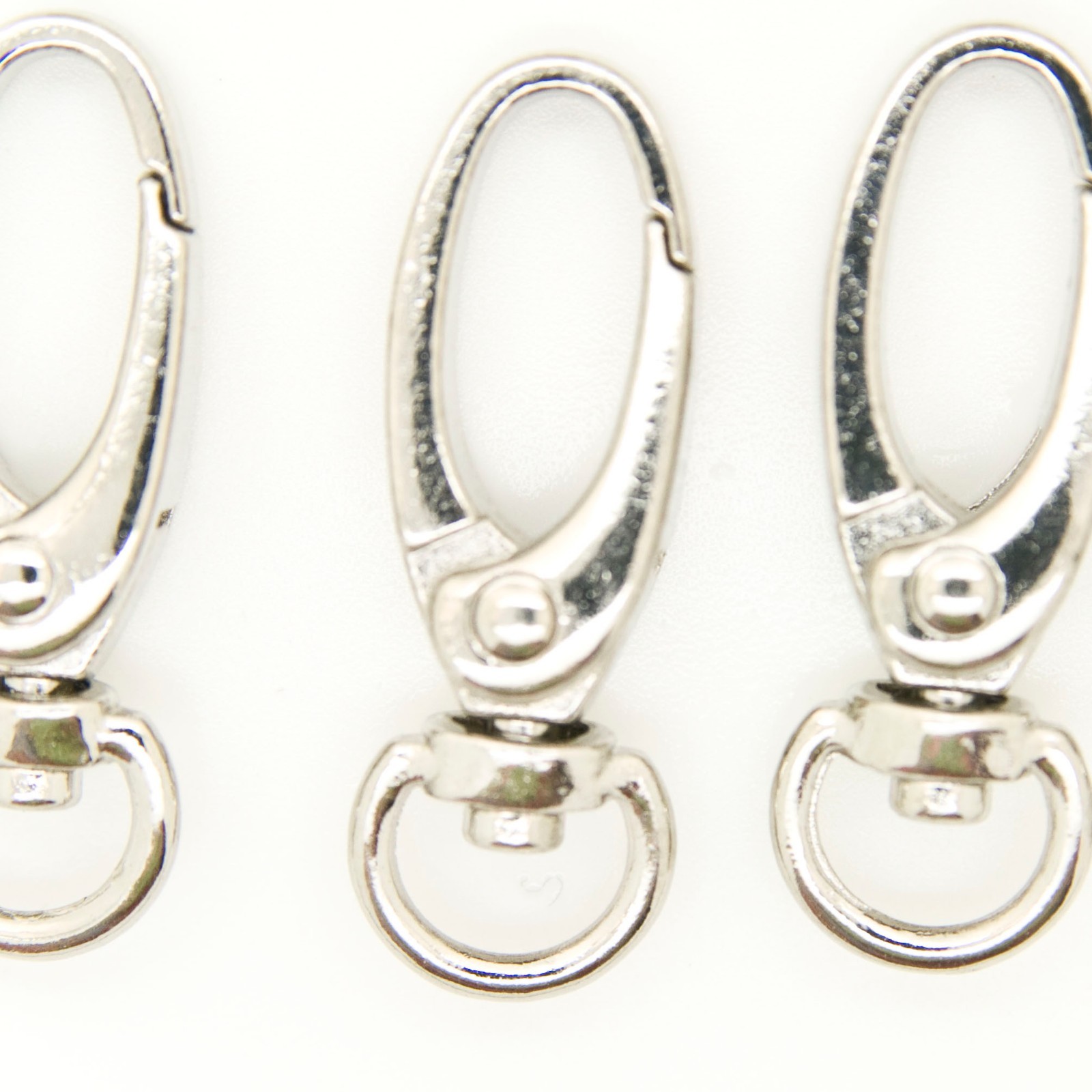 LOT 50 METAL OVAL LOBSTER SWIVEL CLASP 1.5" (37mm) SIZE - SILVER - FOR BAG/STRAP