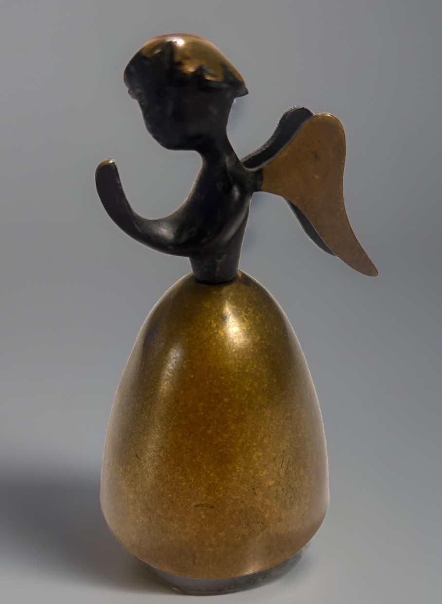 Walter Bosse Praying Angel Bell Cherub Hagenauer Brass Bronze Mid Century Decor