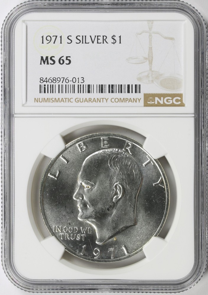 1971-S Silver Eisenhower Dollar Ike $1 NGC MS65