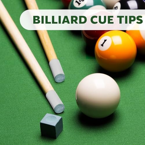 40Pcs Slip On Pool Cue Tips Replacement Kit, 4 Sizes Upgrade Pool Stick Tips