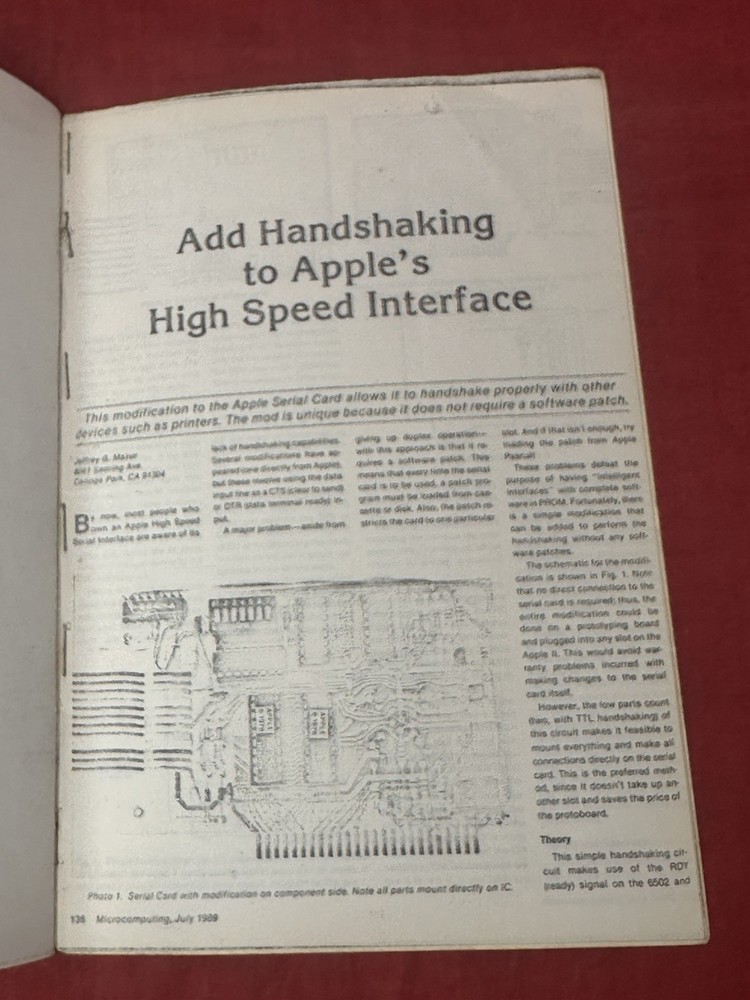 1979 Apple II Serial Interface Card Installation & Operating Manual