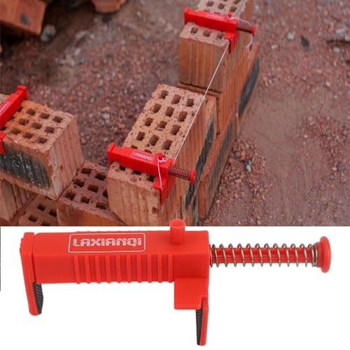 Brick Liner Tool Set, Red Line Runner with Clamp, 6.4in Brickwork Puller