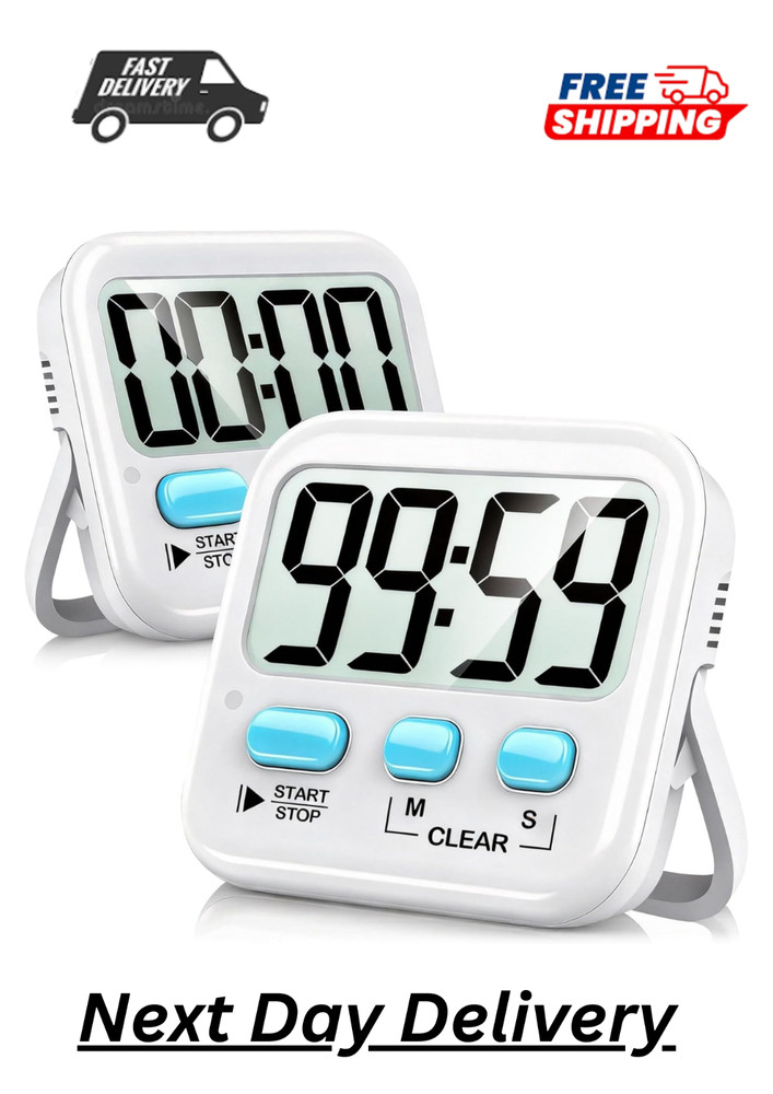 2pc Kitchen Digital Timer Magnetic Countdown Timers Cooking Egg Teacher Exercise