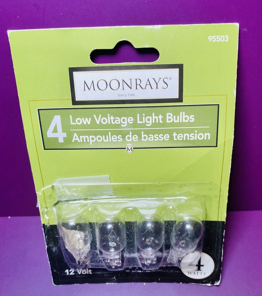 Moonrays 955043 Low Voltage Light Bulbs Clear 4 Pack