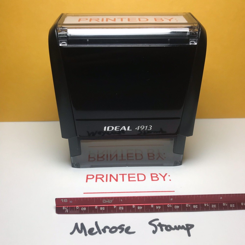 Printed By Rubber Stamp Red Ink Self Inking Ideal 4913