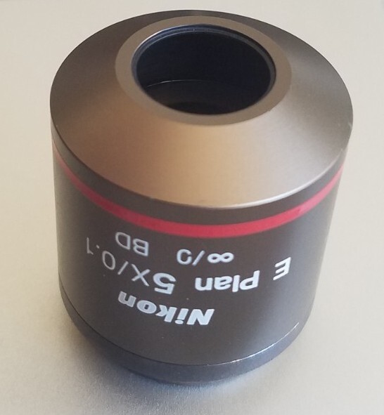 Nikon Microscope Objective E Plan 5x 0.1 BD Infinity Corrected 27mm