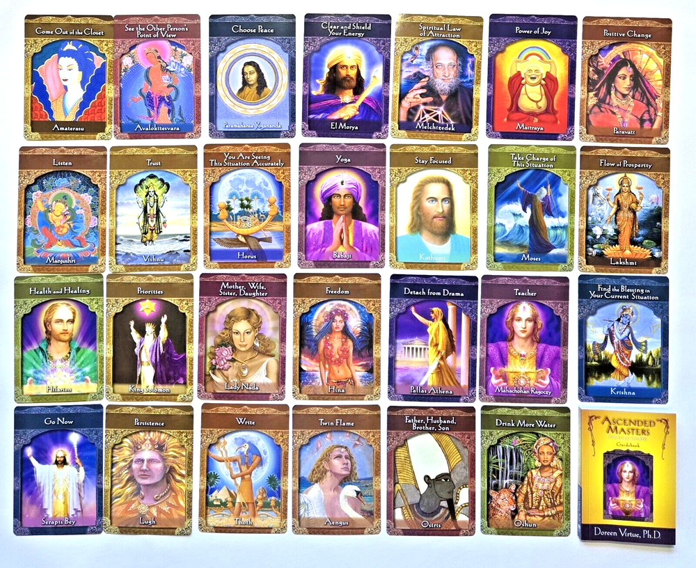 27 Ascended Masters Oracle Cards, Guidebook & Box - NOT COMPLETE