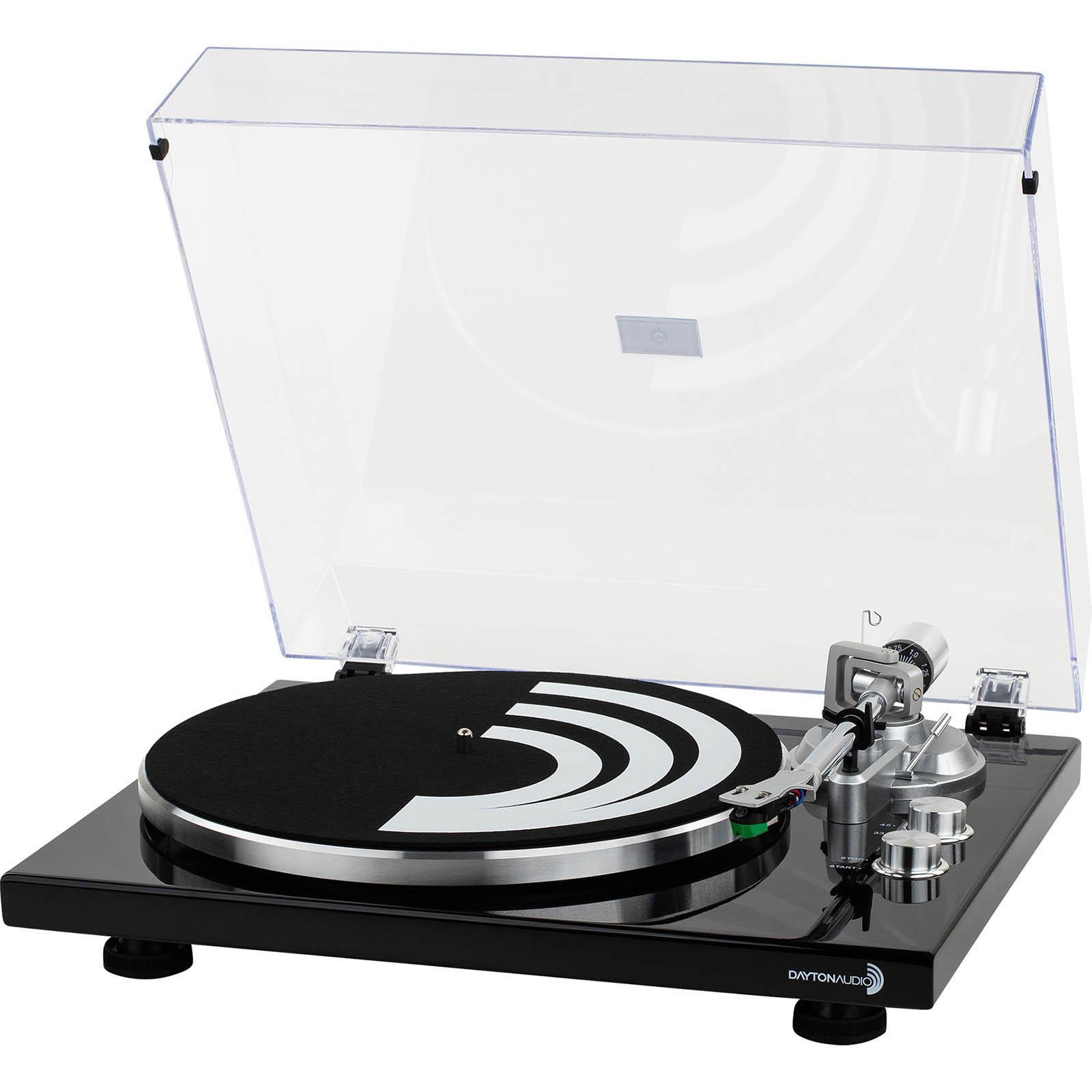Dayton Audio TT-1BTB Belt Drive Turntable with USB, Bluetooth,Audio Technica AT-
