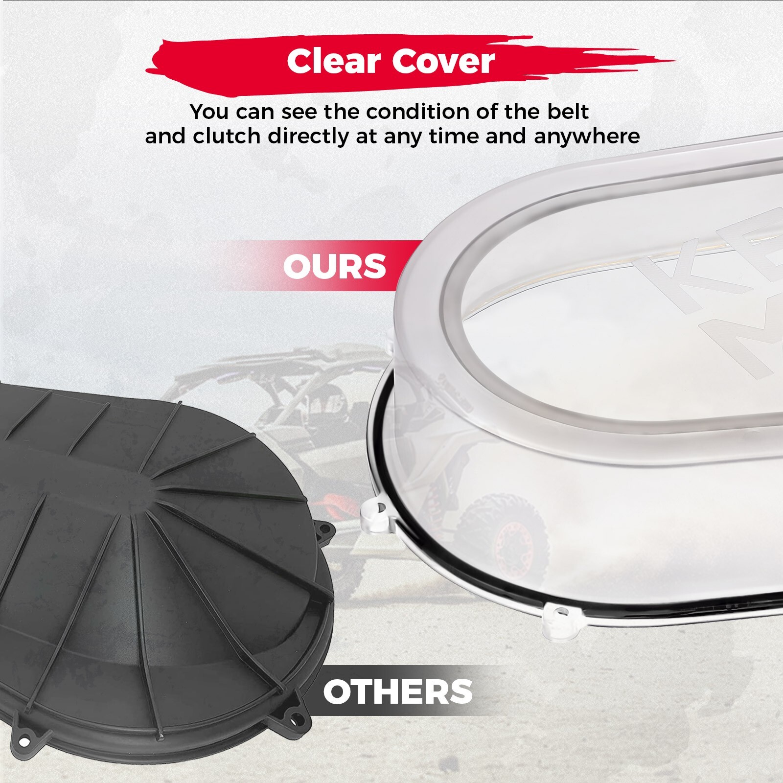 Clear Outer Clutch Cover w/RGB Light for Can Am Maverick X3/ MAX R 2018-2022