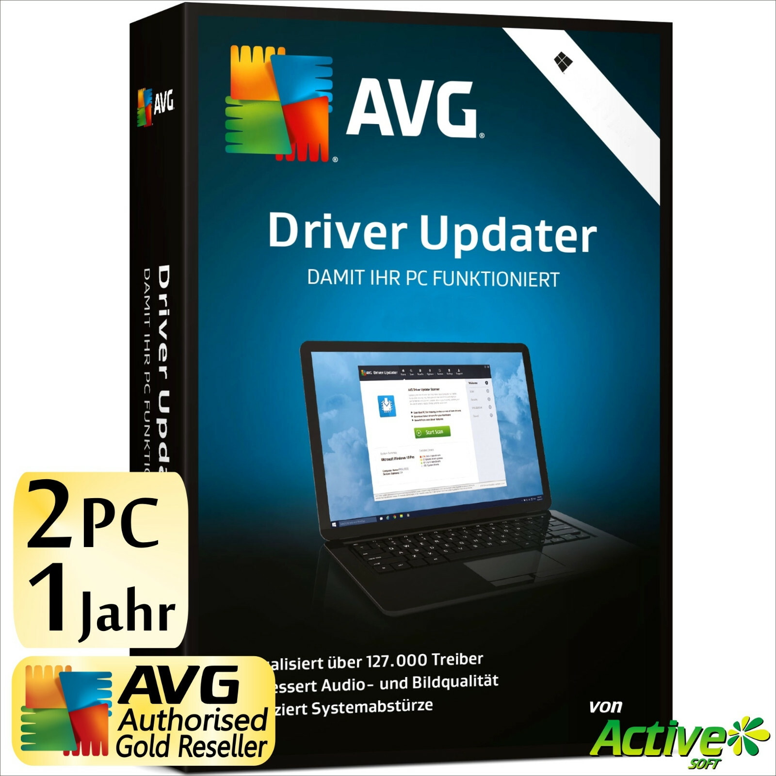 AVG Driver Updater 2026 2 PC 1 Year | FULL VERSION / Upgrade | NEW UE DE License
