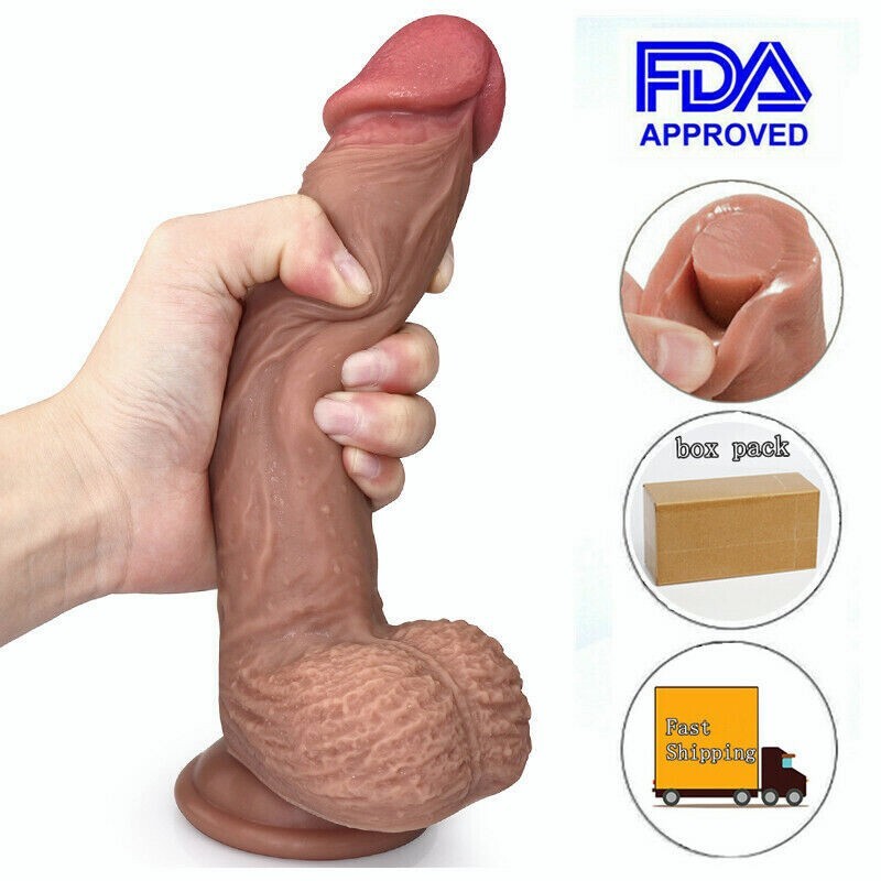 Dildo For Men Anal Toy Realistic 8" Silicone Penis Suction Cup Women Sex Toy