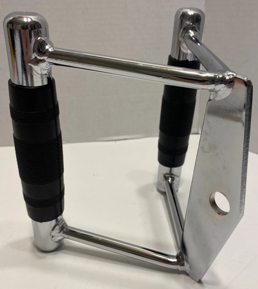 SINGLE Silver Pull Down V-Handle Bar Triceps Bicep Trainer Double Handle Gym Rod