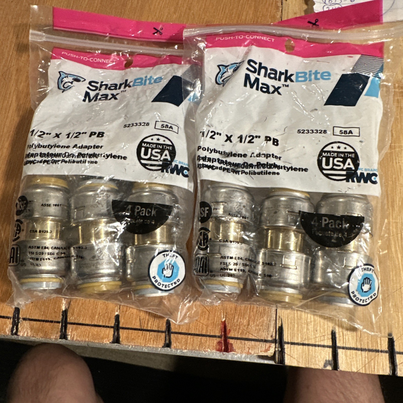 8 Sharkbite Max Push To Connect 1/2” X 1/2” PB Polybutylene Adapter new (321)