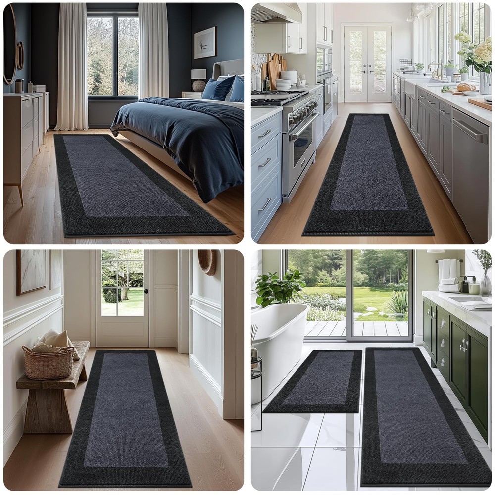 DOMUSTEX 24x70 Machine Washable Kitchen Runner Rug