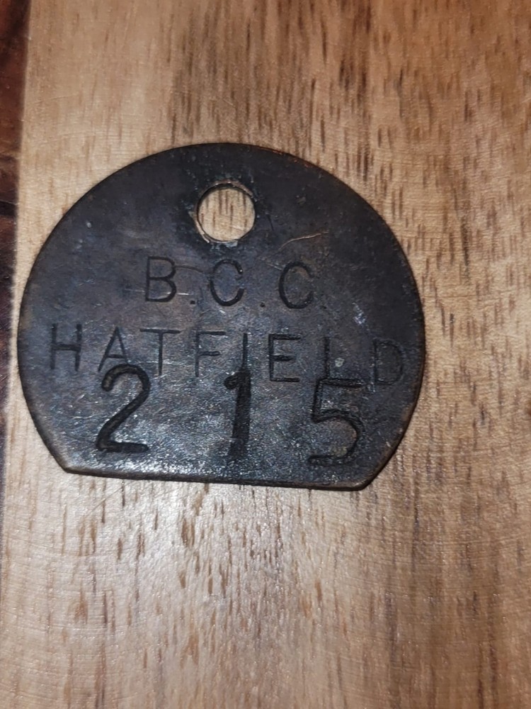 HATFIELD     COLLIERY MINERS PIT CHECK BRASS MINING MEMROBILLIA  B.C.C