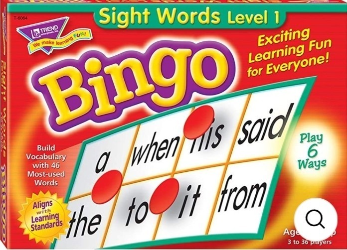 Trend Bingo Sight Words Level 1  Game