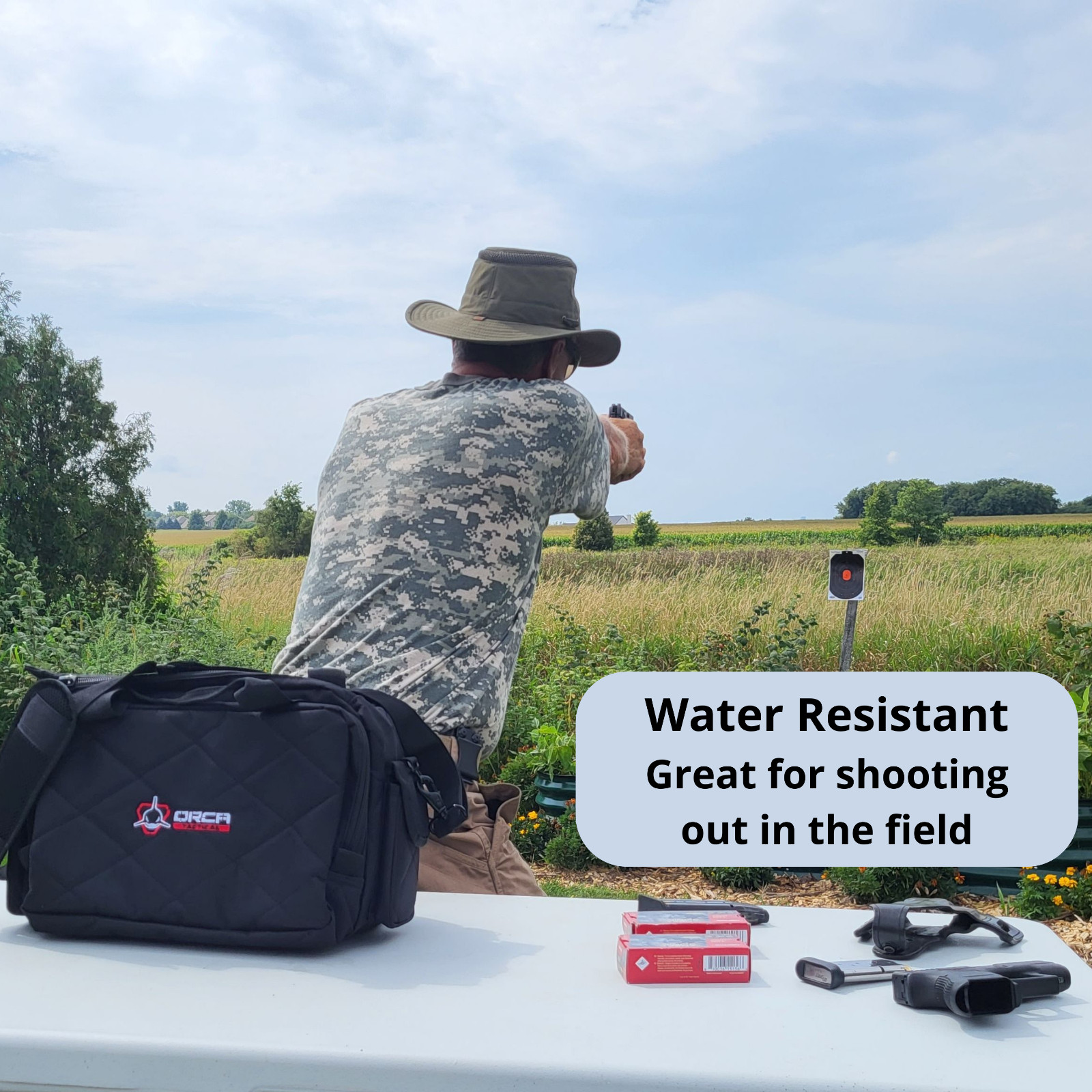 Orca Tactical 2+ Pistol Range Bag Shooting Handgun Revolver Duffle Ammo Case