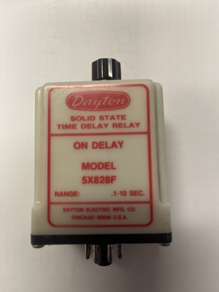 Dayton Electric 5X828F Solid State Time Delay Relay 0.1-10 Sec. On Delay