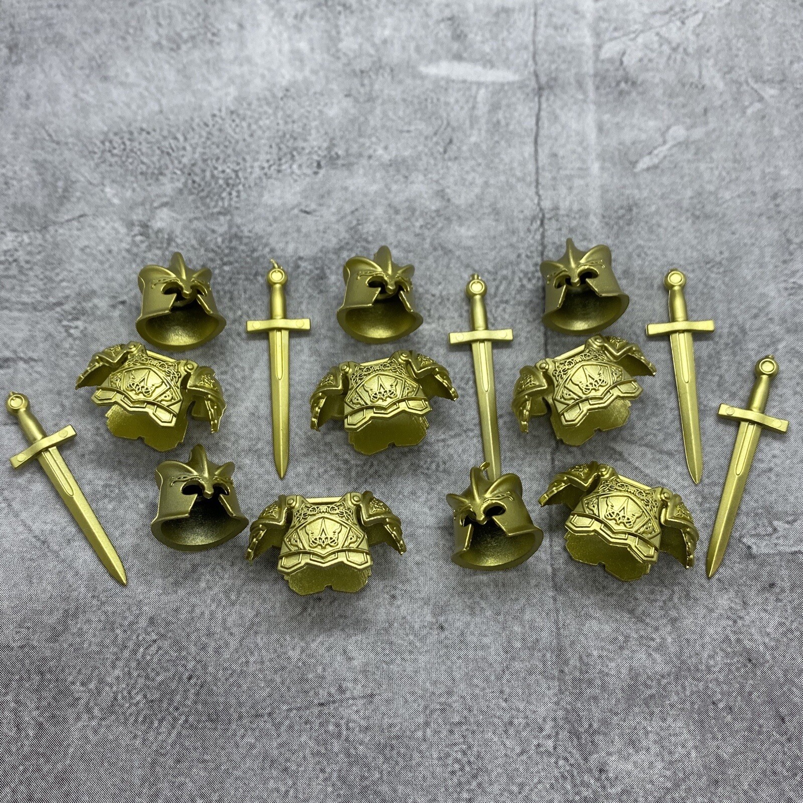 5pack Elf Knight Armor Set Gold Blocks Accessories for Minifigures LOTR CA6949