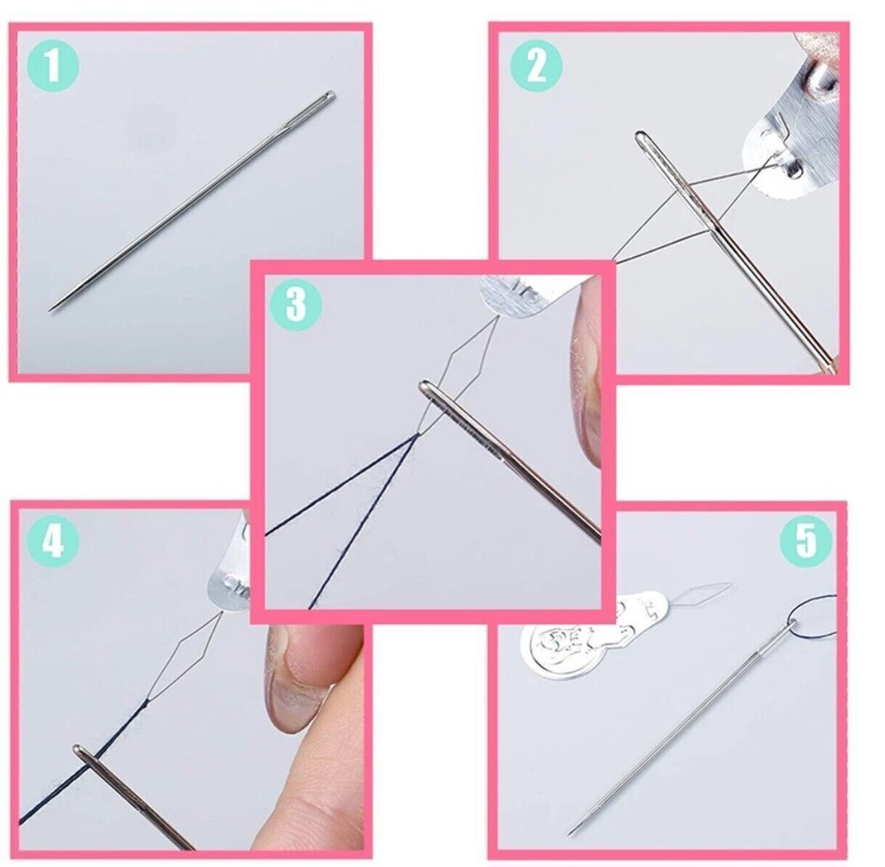 10 pcs Aluminium Bow Wire Threader Hand Machine Sewing Stitch Insertion Tool