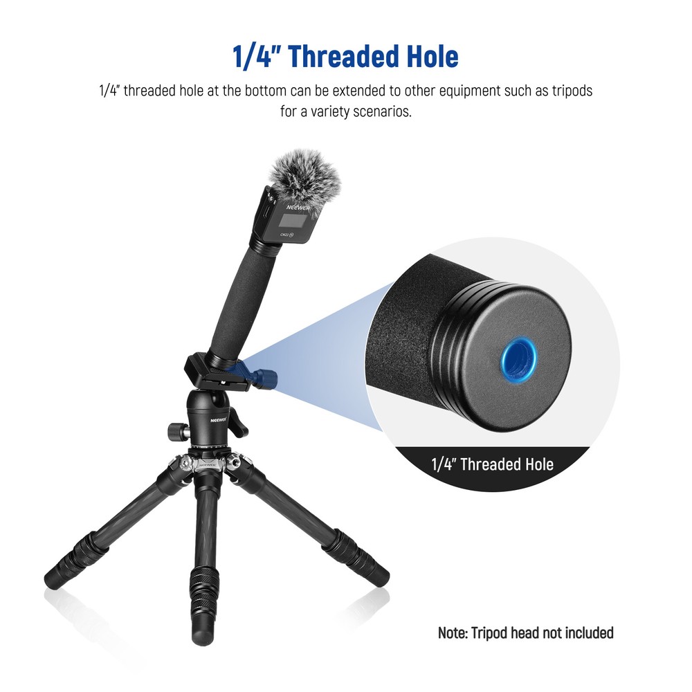 NEEWER 12''Telescoping Interview Wireless Lavalier Mic Handle for Go II DJI